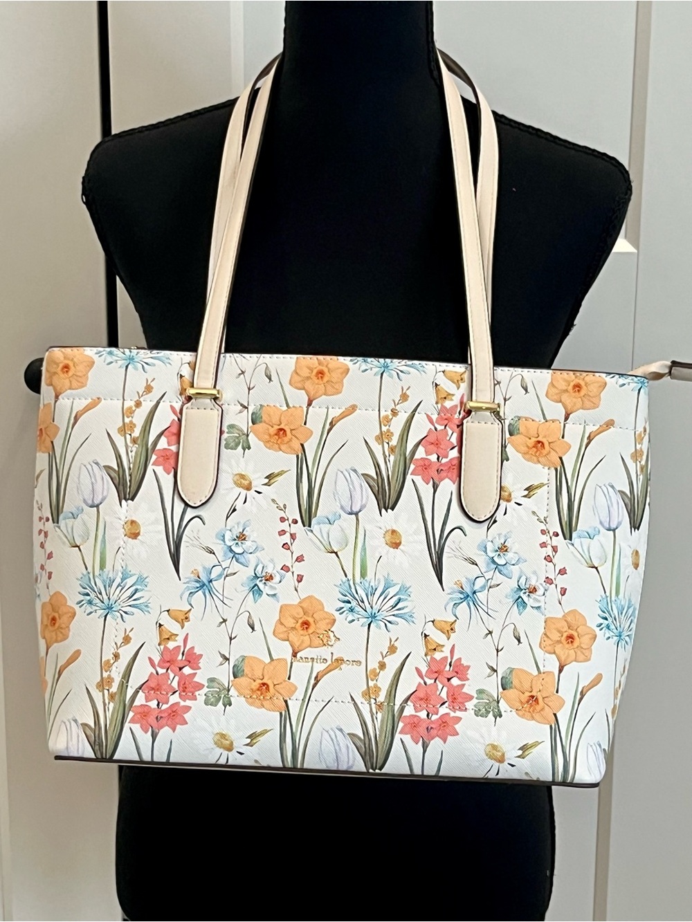 NWOT Nanette Lepore Cream Floral Tote-Style Bag Perfect For Summer Cottagecore